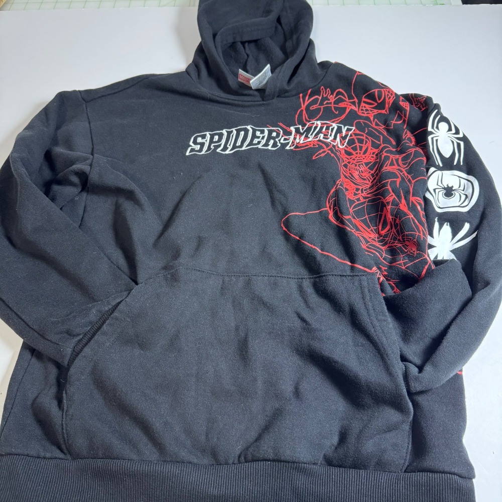 Marvel Spider-Man Boys Black Graphic Hoodie Sweatshirt Size 14/16